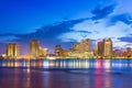 New Orleans, Louisiana, USA downtown city skyline on the Mississippi River Royalty Free Stock Photo