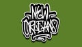 New Orleans Louisiana Usa Hand Lettering Graffiti Tag Style Sticker Design.