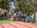 Jazz musicians playing on St. Joseph`s Day in the Lower Garden District