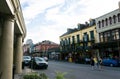 Old Bourbon Street, New Orleans, Louisiana. Old houses in the French Quarter of New Orleans Royalty Free Stock Photo