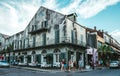 Streets of old New Orleans. Ancient building of the French Quarter. Louisiana, United States