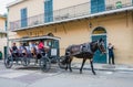 Horse riding crew. Tour of the streets of the French Quarter of New Orleans Royalty Free Stock Photo