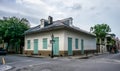 Old house at the crossroads of the streets of the French Quarter. New Orleans, Louisiana, USA Royalty Free Stock Photo