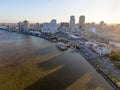 NEW ORLEANS, LOUISIANNA - APRIL 10, 2016: Fligh over the Mississippi in New Orleans during the French Quarter Music Festival. City Royalty Free Stock Photo