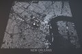 New Orleans map, satellite view, United States Royalty Free Stock Photo