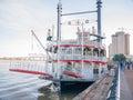 New Orleans, Louisiana, USA. December 2019.New Orleans paddle steamer in Mississippi river in New Orleans, Lousiana Royalty Free Stock Photo