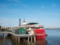 New Orleans, Louisiana, USA. December 2019.New Orleans paddle steamer in Mississippi river in New Orleans, Lousiana Royalty Free Stock Photo