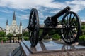 New Orleans Saint Louis Cathedral with Canon Royalty Free Stock Photo