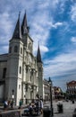 New Orleans Saint Louis Cathedral French Quarter Street Performers Royalty Free Stock Photo