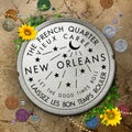 New Orleans Scrapbook Elements Iconic French Quarter Mardi Gras Carnival Royalty Free Stock Photo