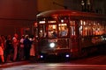 New Orleans St. Charles Street Car Night Crowds Royalty Free Stock Photo