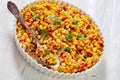 New Orleans Style Corn casserole in baking dish