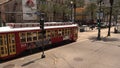 New Orleans trolley bus - street car on Canal Street - NEW ORLEANS, USA - APRIL 17, 2016 - travel photography