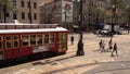 New Orleans trolley bus - street car on Canal Street - NEW ORLEANS, USA - APRIL 17, 2016 - travel photography