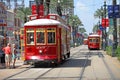 New Orleans Trolley Streetcar, Cable car on Canal Street Royalty Free Stock Photo