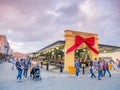 New Orleans, USA. December 2019. Frontage to the French Market also Farmer`s Market in the French Quarter during Chritmas time. Royalty Free Stock Photo