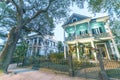 NEW ORLEANS, USA - FEBRUARY 2016: Beautiful colourful homes along city streets. New Orleans attracts 10 million tourists annually Royalty Free Stock Photo