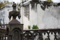 New Orleans - Wrought Iron Cemetery Post Royalty Free Stock Photo