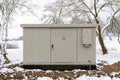 New outdoor electric distribution cabinet Royalty Free Stock Photo