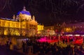 The new outdoor ice skating rink on King Tomislav square, Zagreb, Croatia