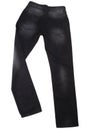 New Pair of Tapered Stone Washed Black Stylish Mens Jeans On Pure White