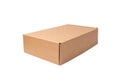 New Paper Box Isolated, Craft Paper Delivery Package, Carton Packaging, Cardboard Box on White