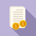 New paper cash icon flat vector. Funds sign