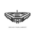 The New Parliament of India building vector sign