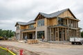New partially built upscale home construction in Lexington, MI Royalty Free Stock Photo