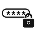 New password privacy icon simple vector. Protect document