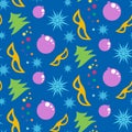 New pattern of Christmas trees and decorations
