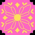 New pattern for tiles in yellow and pink color Royalty Free Stock Photo