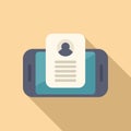 New phone login data icon flat vector. Profile code device