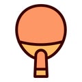 New pingpong paddle icon outline vector. Table tennis
