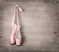 New pink ballet shoes Royalty Free Stock Photo