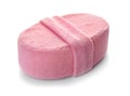 New pink bath sponge Royalty Free Stock Photo