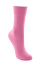 New pink sock isolated on white. Footwear accessory Royalty Free Stock Photo