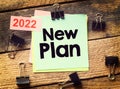 NEW PLAN 2022. Word writing text Action Plan. Business concept