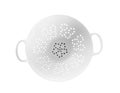 New plastic colander isolated, top view. Cooking utensil Royalty Free Stock Photo