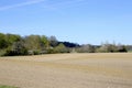 New plowed field in sunshine in springtime