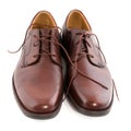 New polished brown shoes Royalty Free Stock Photo