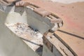 New pool brick coping work and repair Royalty Free Stock Photo