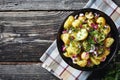 New potato salad with red onion, capers, greens Royalty Free Stock Photo