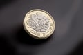 New pound coin on dark background Royalty Free Stock Photo