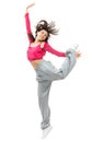 New pretty modern slim hip-hop style dancer teenage girl jumping Royalty Free Stock Photo