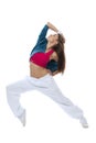 New pretty modern slim hip-hop style woman dancing Royalty Free Stock Photo