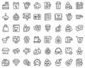 New price icons set outline vector. Sale discount Royalty Free Stock Photo