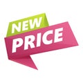 New price sold icon cartoon vector. Sale offer