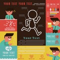 Jogging and running infographics about how to be healthy, Vector illustrator Royalty Free Stock Photo