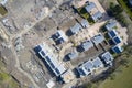 New private housing development construction in rural countryside aerial view Royalty Free Stock Photo